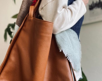 etsy leather backpack purse