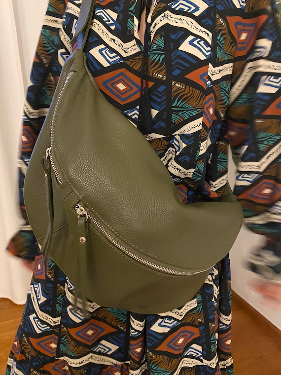 large leather sling bag