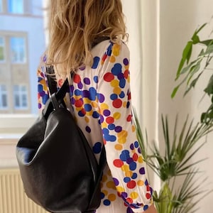 ISABELL Leder Rucksack Shopper funktional und lässig Handtasche Ledertasche Umhängetasche Schultertasche minimalistisch 3 in 1 Bild 5