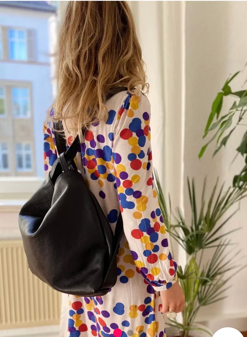 ISABELL Leder Rucksack Shopper funktional und lässig Handtasche Ledertasche Umhängetasche Schultertasche minimalistisch 3 in 1 Bild 5