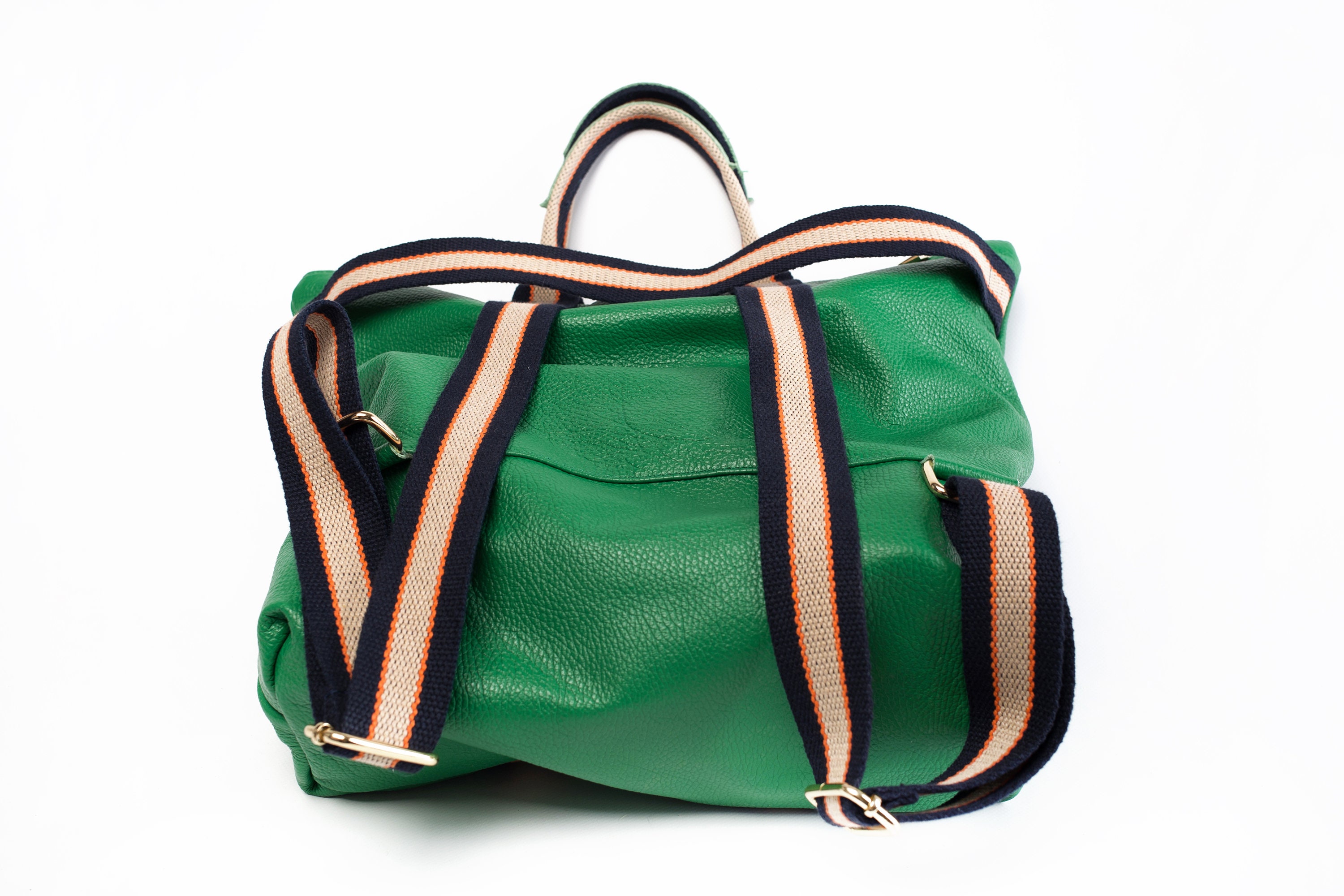 Jasper Backpack Handmade Handbag Backpack in Green Leather 2  display picture 3
