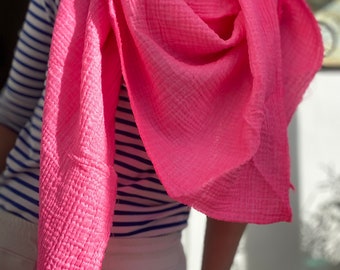 XXL Musselintuch Damen Schal Schals Halstuch aus Baumwolle super weich und kuschelig