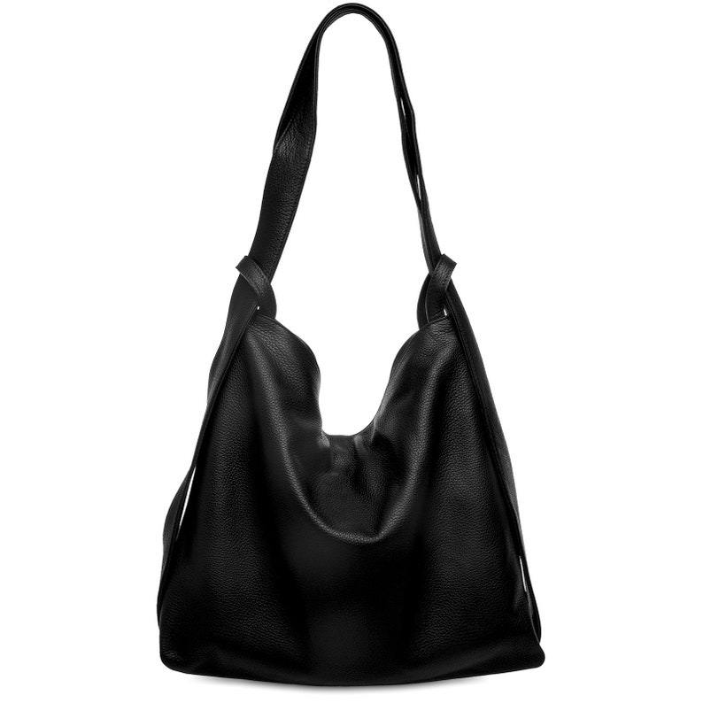 ISABELL leather backpack shopper functional and casual handbag leather bag shoulder bag minimalist 3 in 1 image 4
