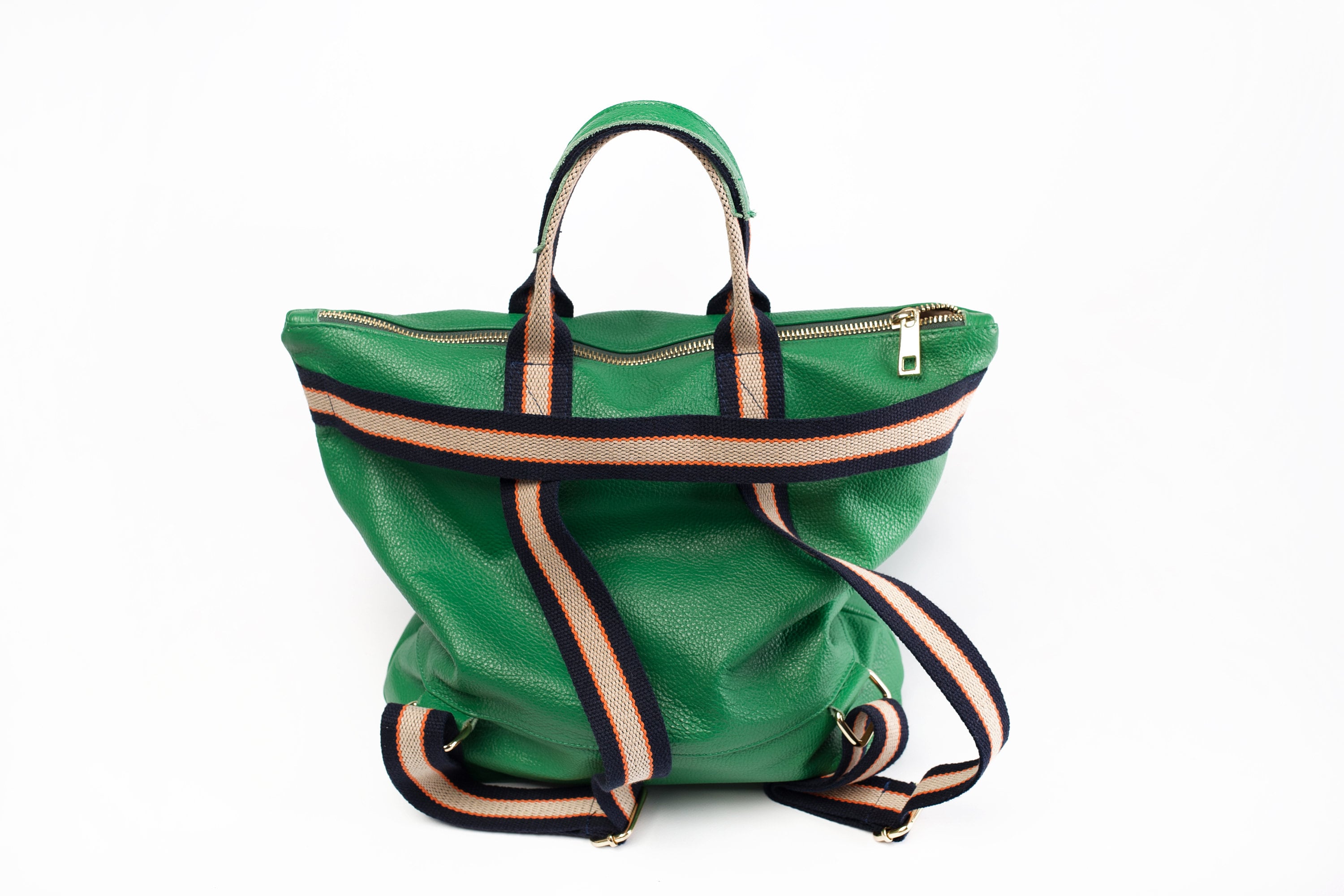 Jasper Backpack Handmade Handbag Backpack in Green Leather 2  display picture 2