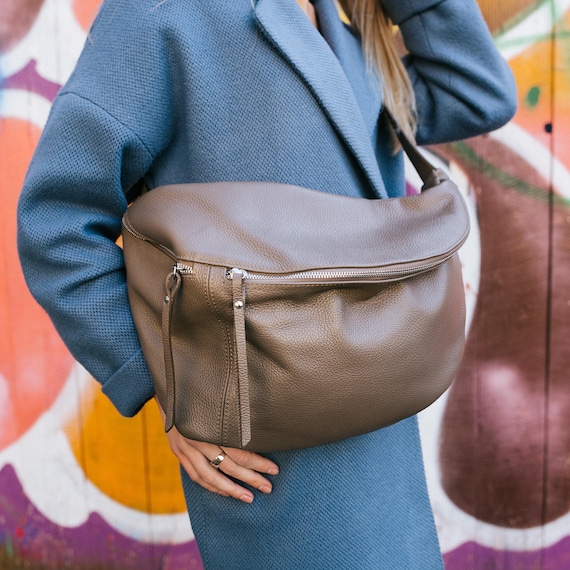 Leather Bodybag Bag Bag Taupe Sling Large XXL Body Large Body Crossbody New Etsy Bag - Leather Zealand