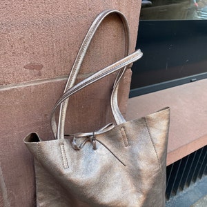 Shopper handbag leather bag leather bag soft leather copper