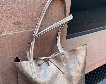 Shopper handbag leather bag leather bag soft leather copper