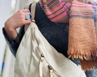 IDA XXL leather shoulder bag handbag shoulder bag soft Happiebag Large Soft Leather Boho Sling Bag Buttery Soft Slouchy Hobo Crossbody