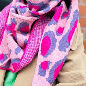 Wool scarf reversible scarf cloth wool scarf many styling options cuddly Leo Leo scarf image 5