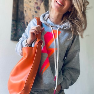 ISABELL Leder Rucksack Shopper funktional und lässig Handtasche Ledertasche Umhängetasche Schultertasche minimalistisch 3 in 1