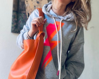 ISABELL Leather Backpack Shopper Functional and Casual Handbag Leather Bag Shoulder Bag Minimalist 3 in 1