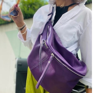 IDA XXL Umhängetasche Tasche Leder Ledertasche Großbody Großbodybag Umhängetasche Fannybag Slingbag Sling Bag casual Personalisiert