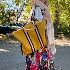 Jasper leather bag leather leather bag bag leather backpack school bag mustard yellow 2 in 1