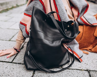 Madewell The Foldover Transport Tote in Black