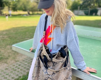 Sofi bolsa de ombro bolsa de couro alça bolsa sacola grande corpo cobra impressão grande super elegante comprador de couro