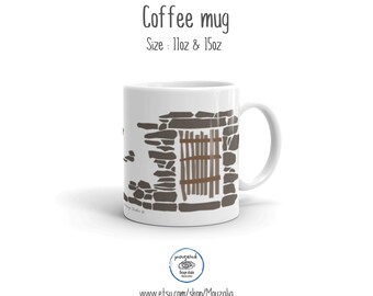 Amorgos door coffee mug, greek islands, cyclades mug, art mug, mugs for men, brown mug, mug for grandpa, coffee mug gift, greek gift ideas