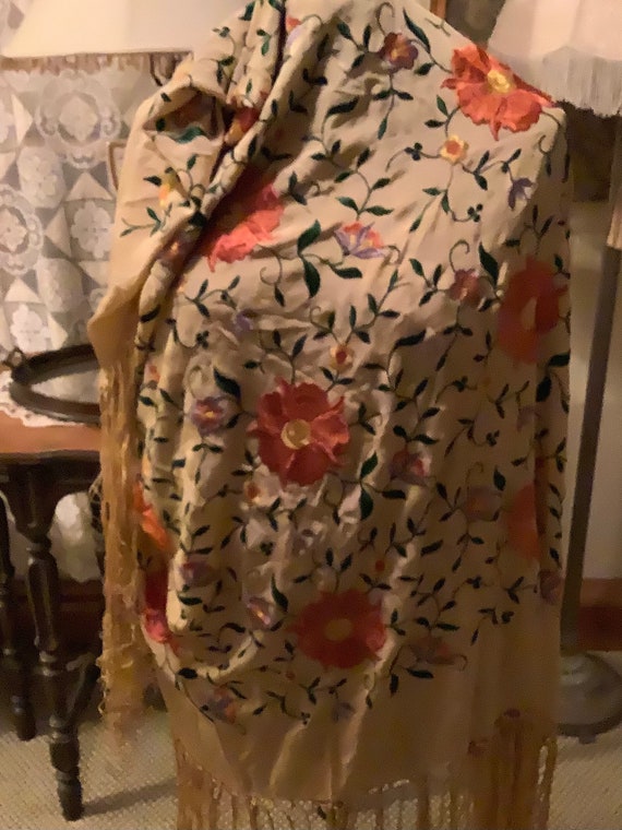 Silk Vintage Piano Scarf/Shawl