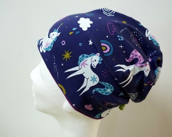 Beanie "Einhorn dunkelblau"