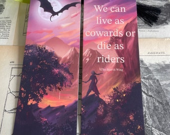 The Fourth Wing Inspired Bookmark, Dragon warrior landscape bookmark