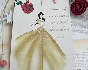Beauty and the beast inspired quote bookmark