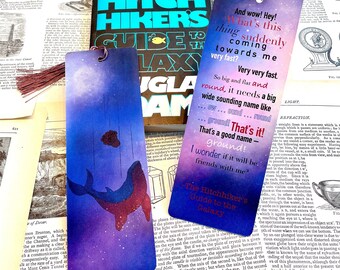 Hitchhiker's guide to the galaxy inspired bookmark