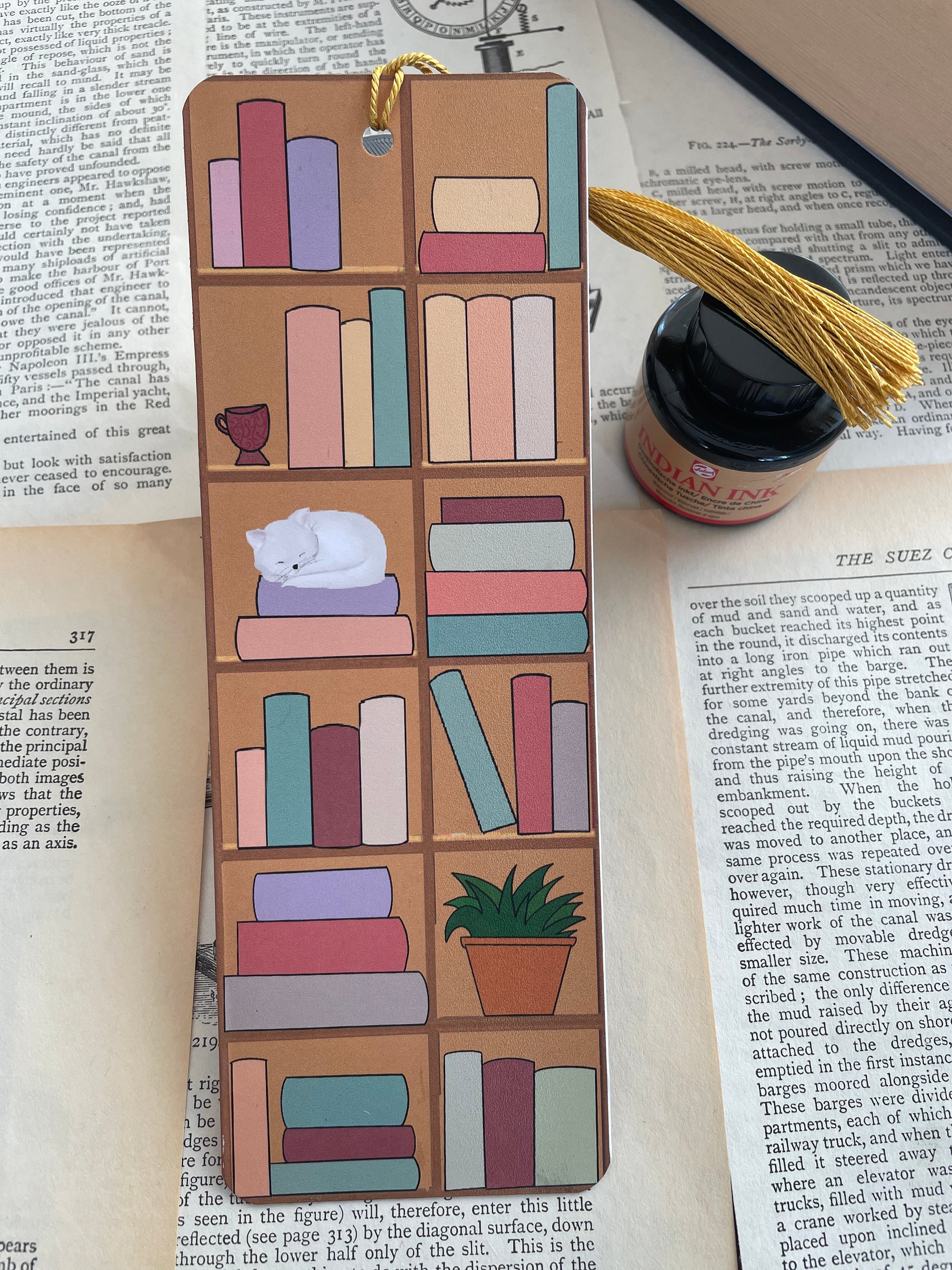 Bookshelf Book Tracker Bookmark Double Sided - Etsy