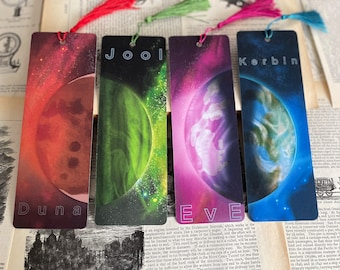 Kerbal Space Program KSP inspired bookmark with Duna Jool Eve and Kerbin