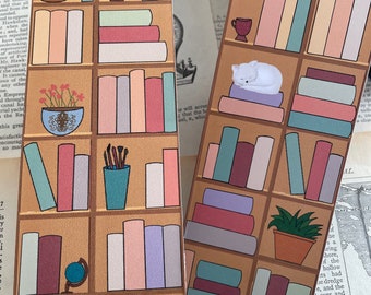 Bookshelf Book Tracker Bookmark Double Sided