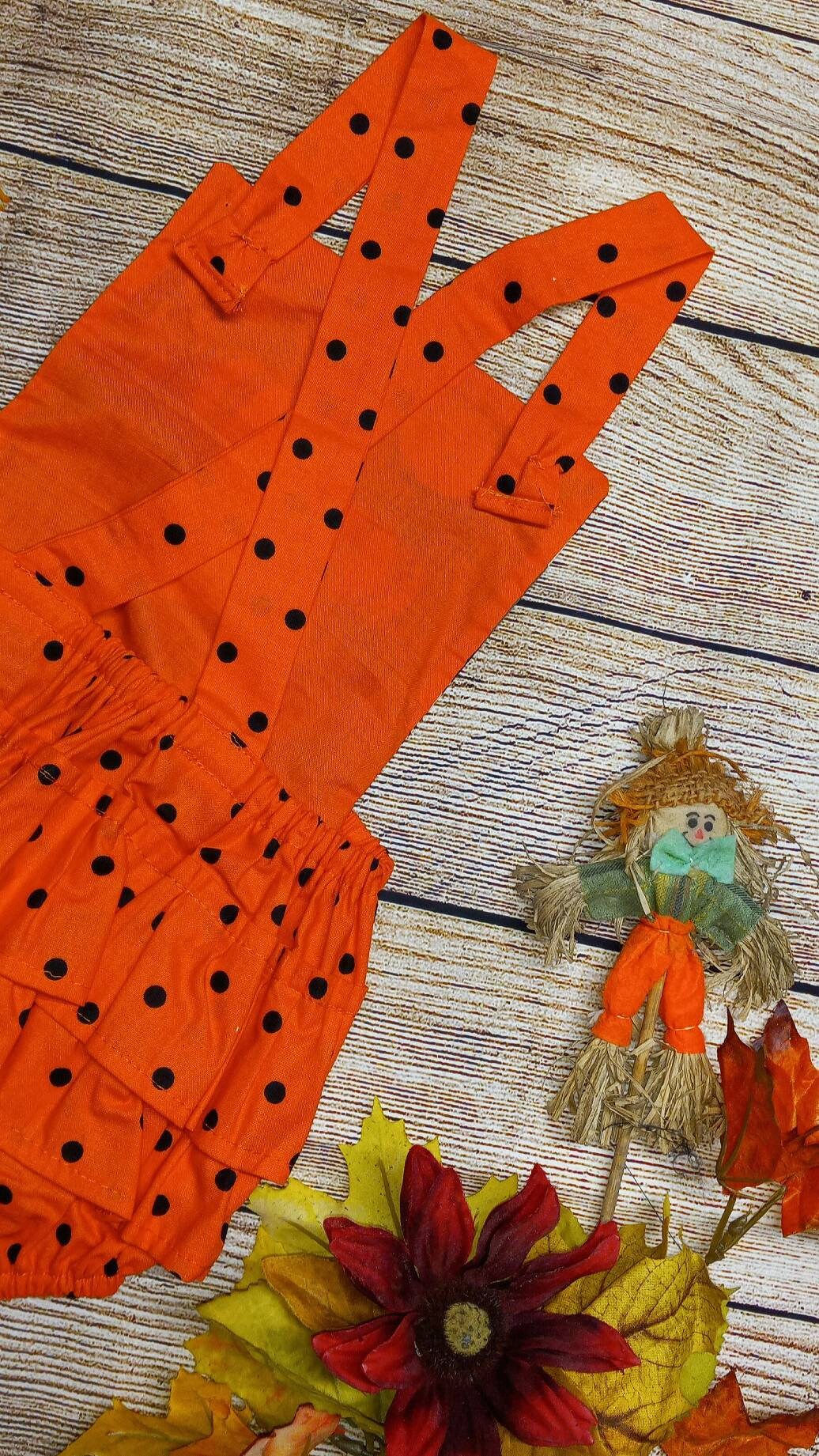 Pumpkin Romper Fall Romper orange Romper toddler outfit | Etsy