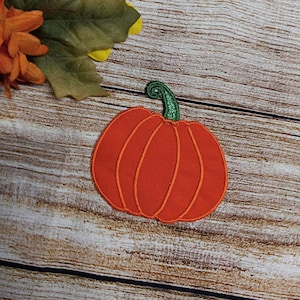 Parche termoadhesivo de calabaza: aplique naranja de 3,5 pulgadas