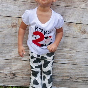 Womens Cow Print Bell Bottoms main image 1