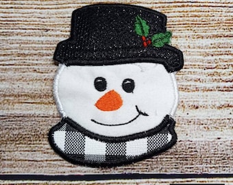 Snowman Iron on Patch, Easy Iron On Snowman Xmas Patch, Christmas Iron on. Snowman Applique iron on patch, Christmas Snowman Patch