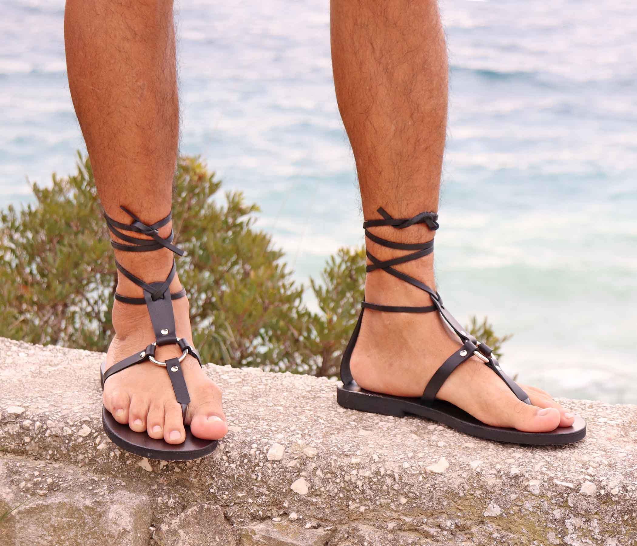 Lace Up Men Sandals - Sapphire M Lace Up Men Sandals - Sapphire M