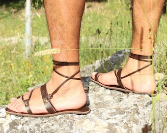 Flexible Sohlen Tasche Herren Sandalen / Laufen Trekking Sandalen / griechische Herren Sandalen / barfuß Herren Sandalen - OLLANTA