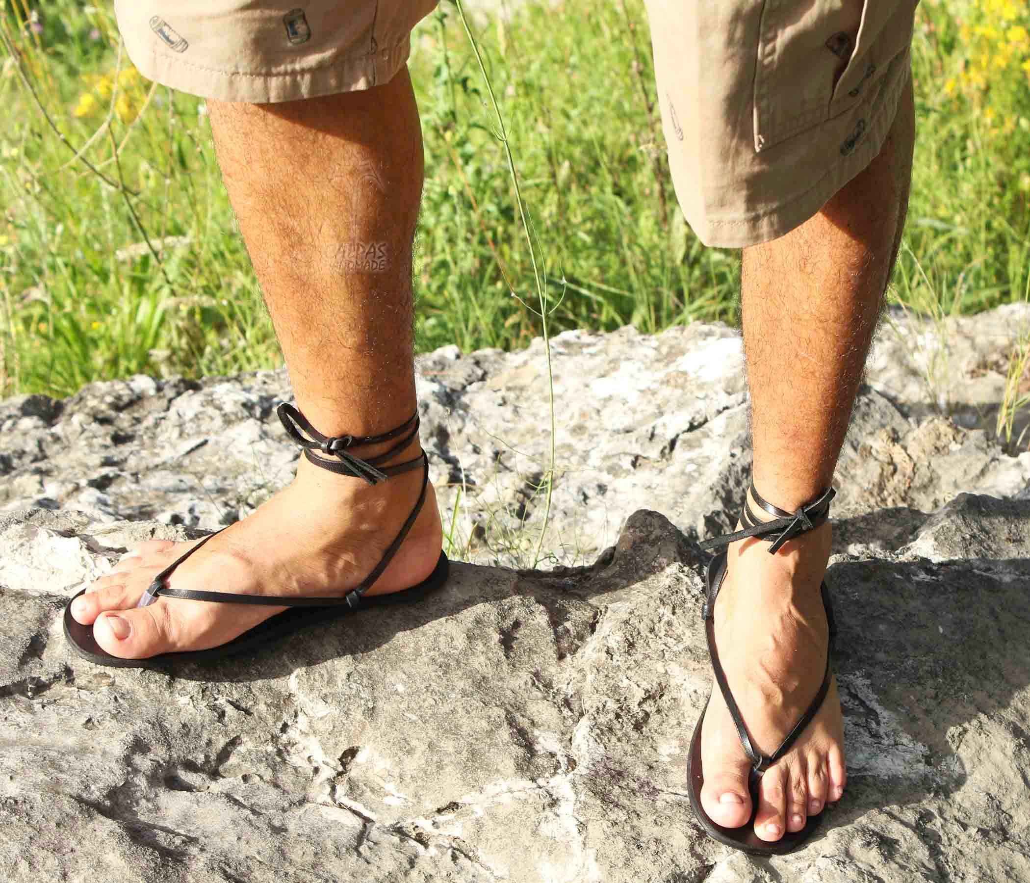 Leather Sandals/ Flexible Men Sandals/ Minimalist -