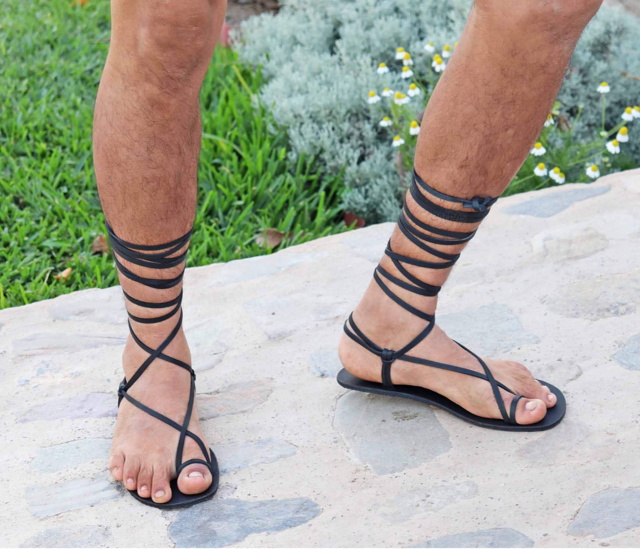 Minimalist Barefoot Leather Sandals Greek Leather Sandals Handmade Trendy Men Sandals Gay Sandals Aquiles M Etsy