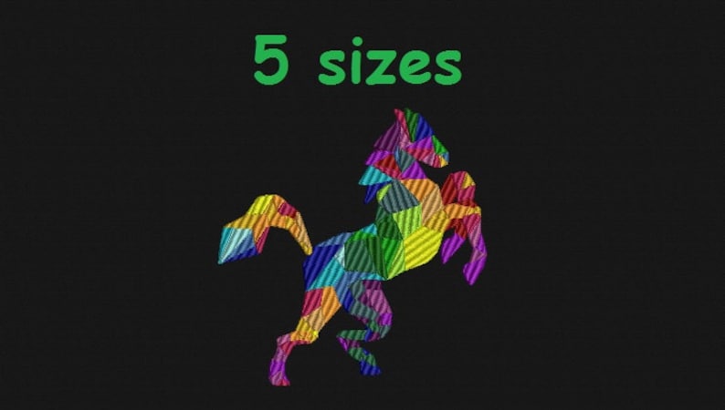 Mosaic stained glass stallion embroidery Rainbow horse design on t-shirt Patrick/'s day present St Horse design machine embroidery