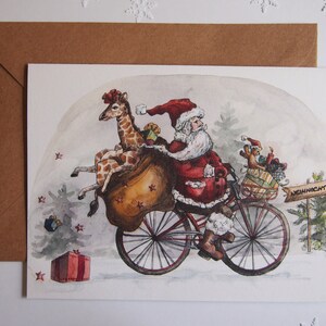 Carte de voeux vélo de Noël