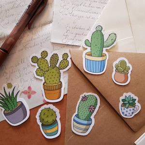 Ensemble d'autocollants cactus