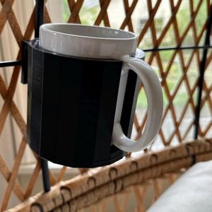 Egg  Chair Cup holder for Target and  Better Homes and Gardens Egg Chair - Coffee Cup Holder. Blue and black cup holders.