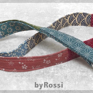 Langes Schlüsselband, Schlüsselanhänger, japanische Stoffe mit Wellen/Blümchen, schönes Geschenk für Frauen und Männer