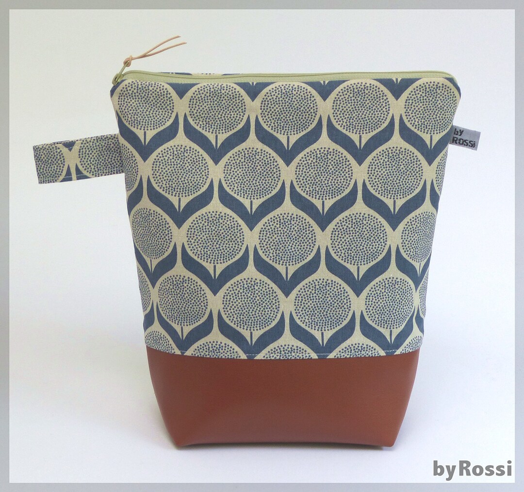 Very Large XXL Toiletry Bag Made of Japanese Fabric With Flowers