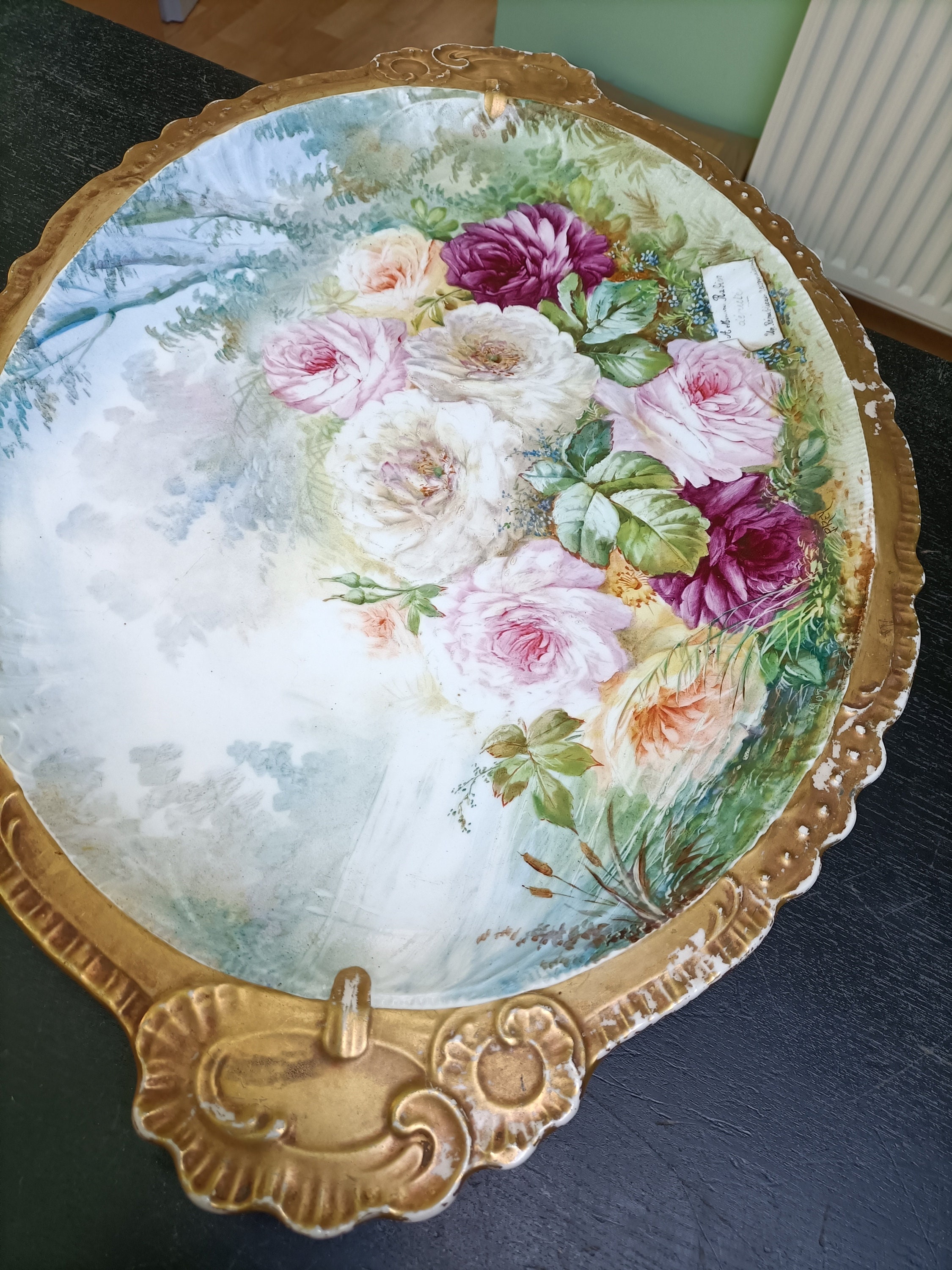 Old Tray With Signature Rose