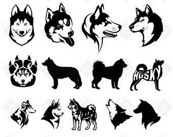 Download Husky silhouette | Etsy