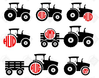 Download Tractor monogram svg | Etsy