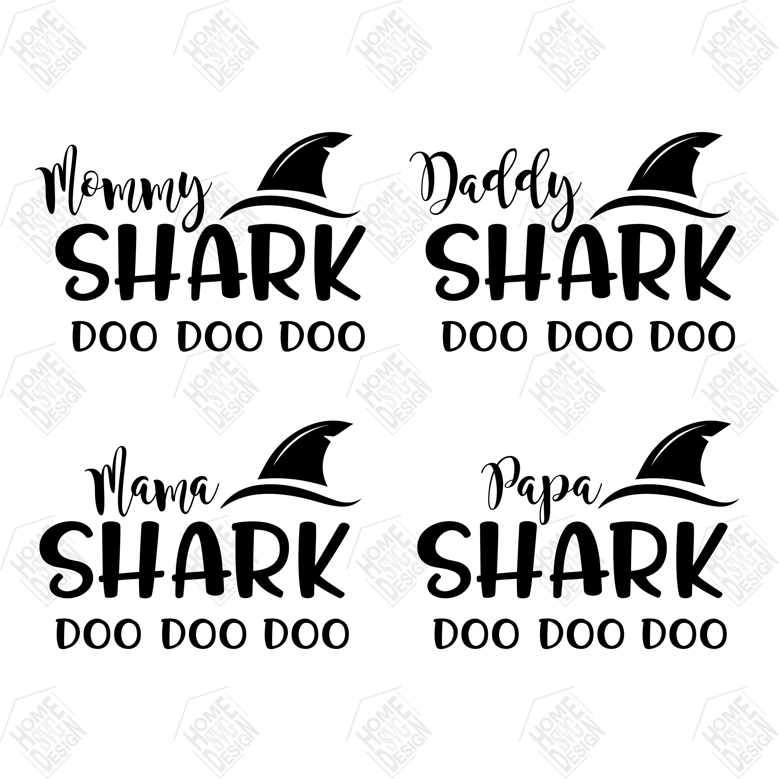 Download Mommy Shark Daddy Shark Doo Doo Doo digital clipart for | Etsy