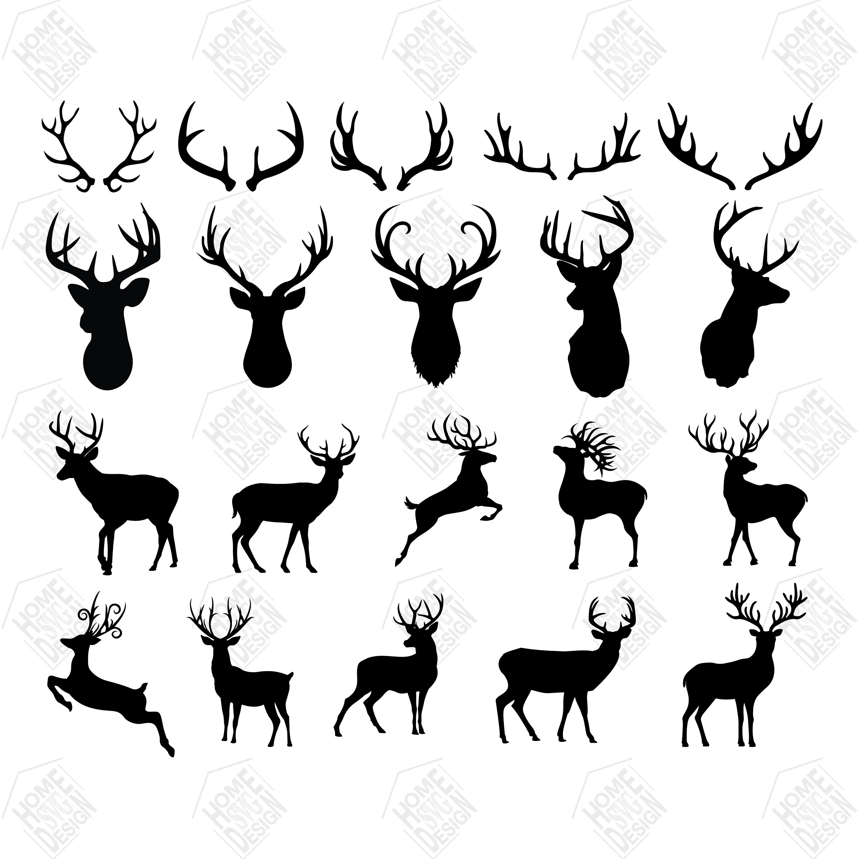 Download Deer svg Deer vector Deer silhouette Deer digital clipart | Etsy