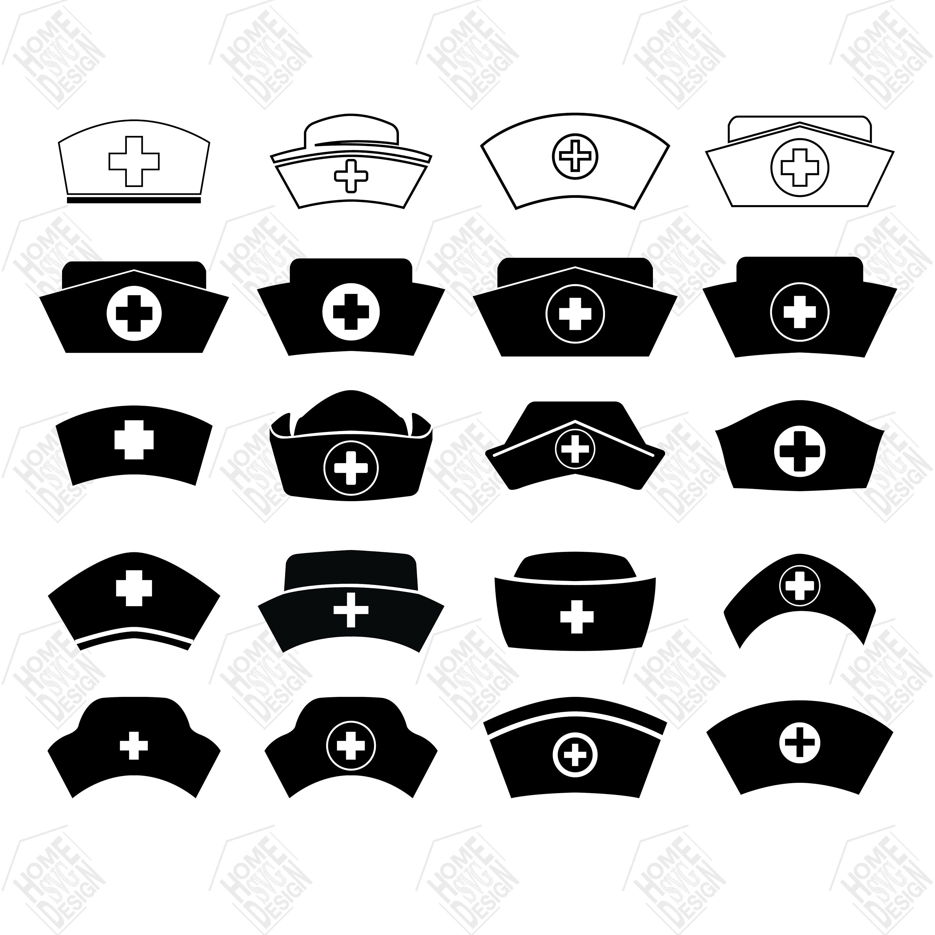 Download Nurse Hat svg Nurse Hat vector Nurse Hat Silhouete digital ...