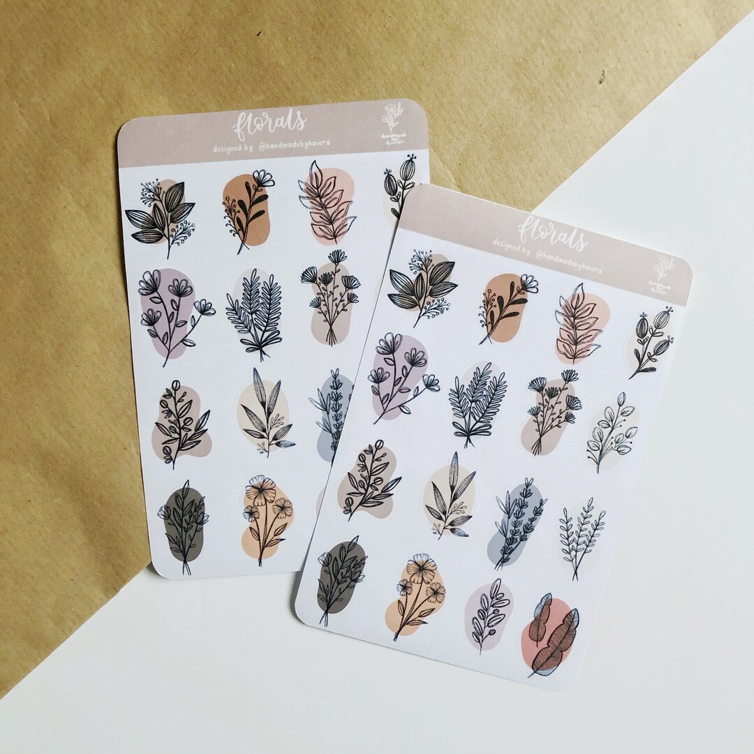 Pink Themed Floral Sticker Sheet Journal Stickers Planner - Etsy
