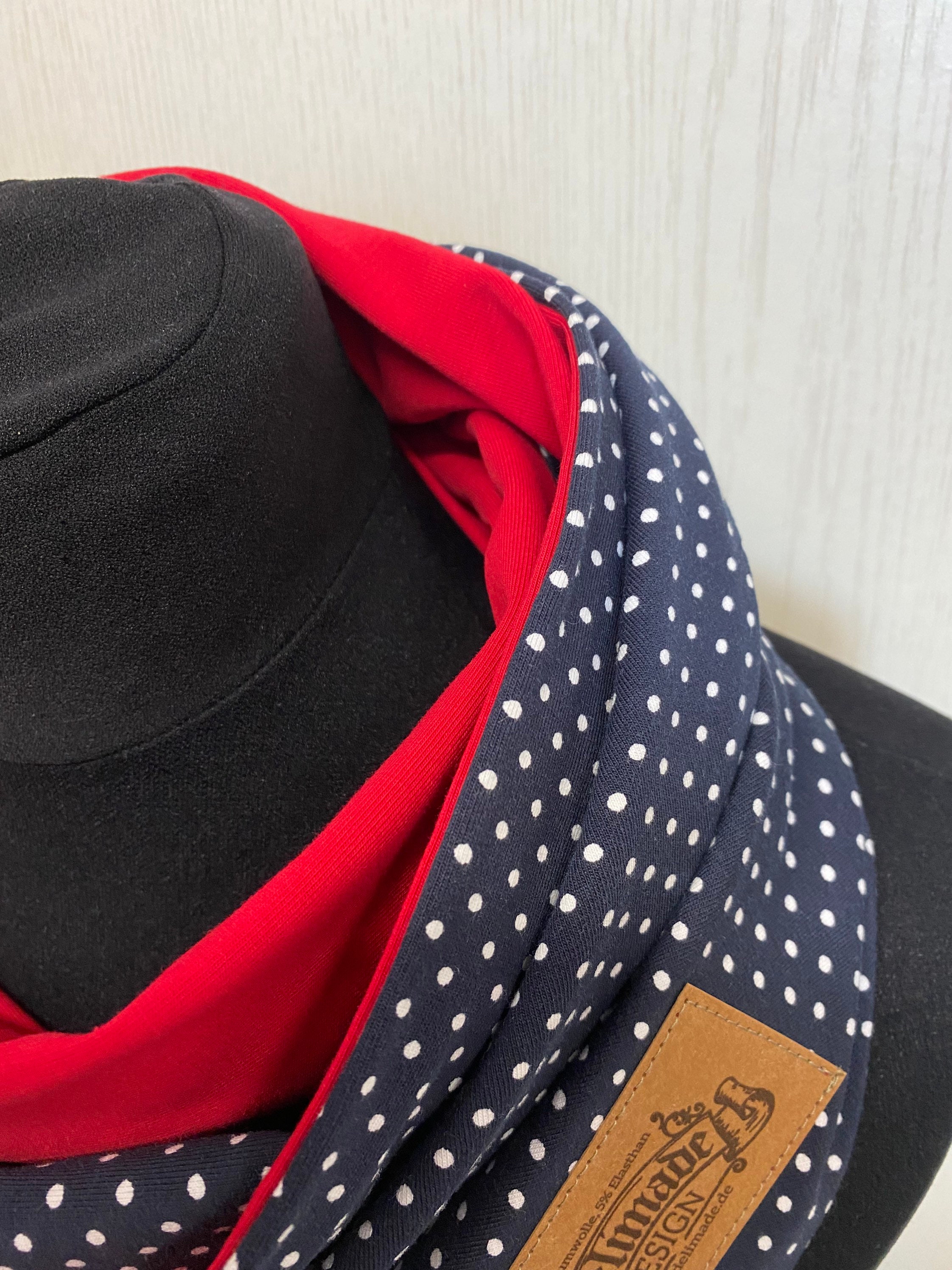 Scarf With Button Dots Blue Red by Delimade Triangular Scarf Scarf With Button Dots Blue Red by Delimade Triangular Scarf